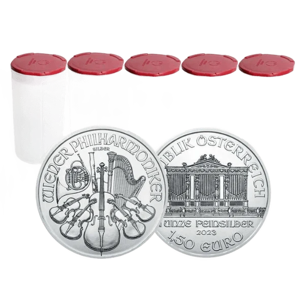 2023 1 Oz Silver Philharmonic Coin Tube (Pack of 5) (100 Pcs) – Austrian Mint